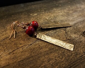 Copper Earrings, Metal Earrings, Boho Earrings