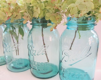 Vintage Blue Ball Mason Quart Jars Can Your Favorite Garden Pick ....