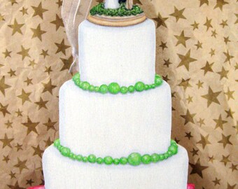 2018 Custom Wedding Cake Ornament, 1st Christmas Gift, Wedding Ornament, Just Married, Wedding Cake Ornament, Custom Cake, Bride Groom Gift