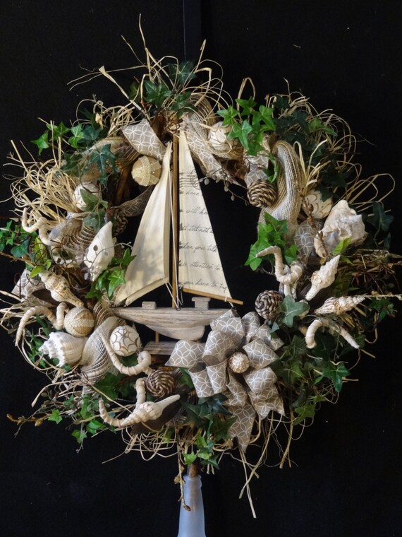 Sailboat Wreath Nautical Wreath Ocean themed Wreath Sailboat Wreath Nautical Wreath Ocean themed Wreath