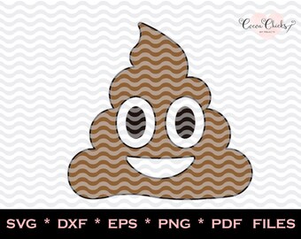 Emoji Poo / Emoji SVG / Poop Emoji / SVG Cutting Files / svg, dxf, studio3, eps, pdf, png / Silhouette files / Cricut Files / Cutting emoj