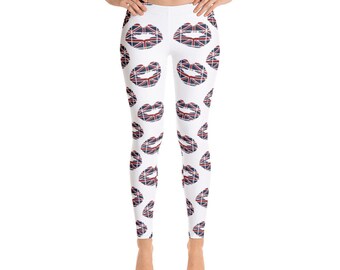 Union Jack Flag Lips Leggings