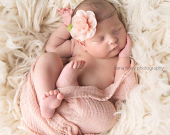 baby headband - you pick color - baby girl headbands - baby girl headbands - peach flower headbands - flower baby headbands - READY TO SHIP