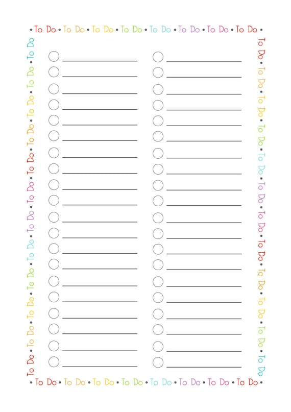 Printable to do list various layouts for planner for