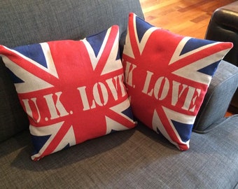 Union Jack cushion covers 36 X 36 cm