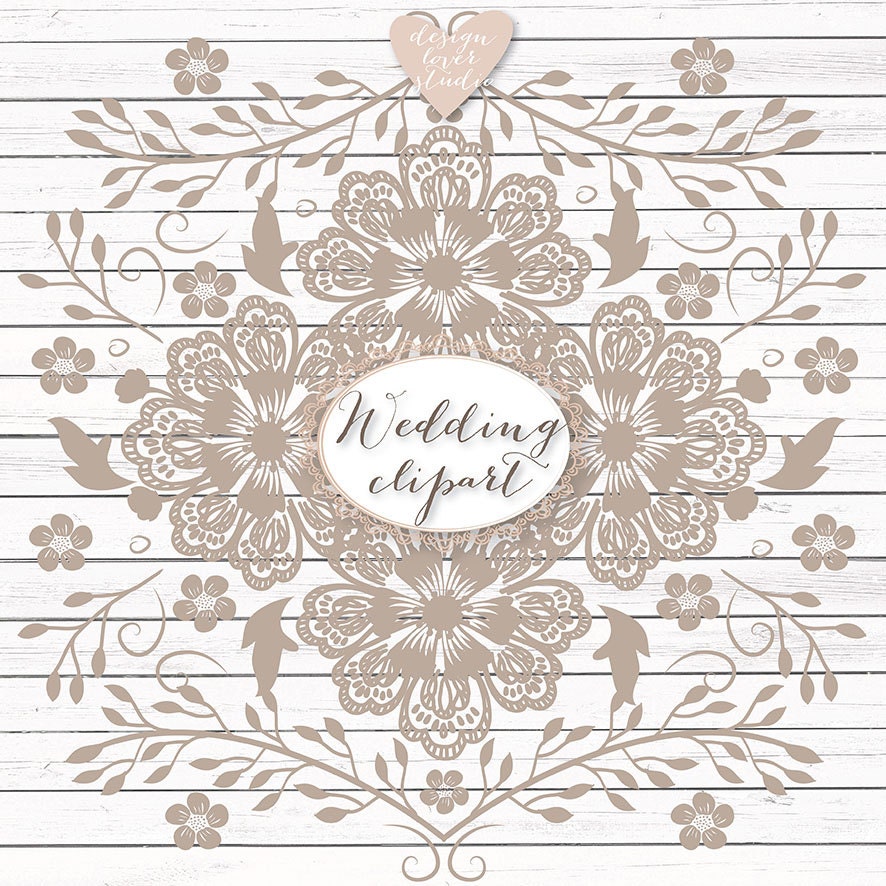 Download Premium VECTOR Lace border rustic Wedding invitation border