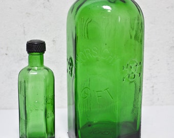 2 glass bottle of poison green bottle DDR