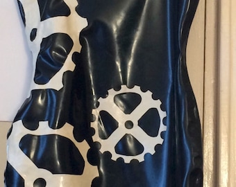 Latex 1920s Steampunk patterned dress - size 40