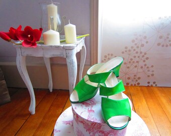 Vintage patent leather mules