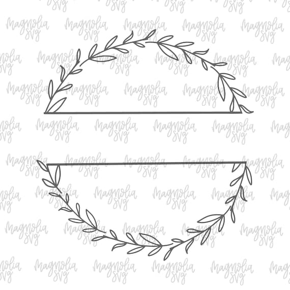 Download Hand Drawn Split Wreath SVG Design Wreath svg cut file for