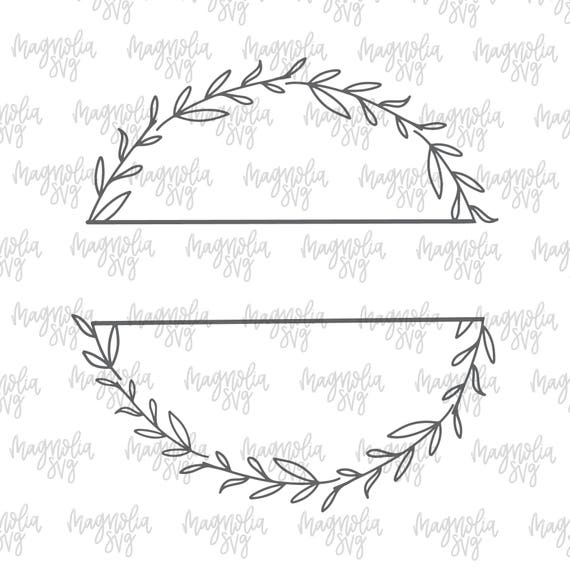 Hand Drawn Split Wreath SVG Design Wreath svg cut file for