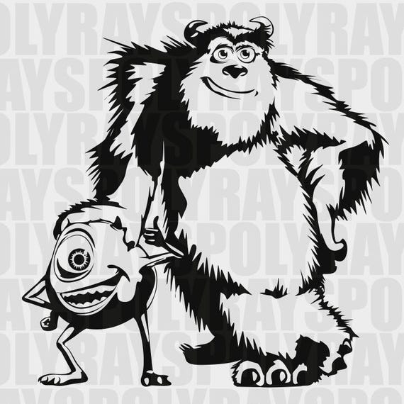 Monsters Inc. SVG Sulley and Mike EPS Stencil Vector