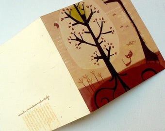 Card, red giraffe C055