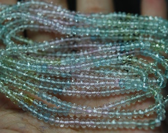 Aquamarine Strand, 14 Inches Strand, Mixed Super Fine Quality Aquamarine Faceted Rondelles Faceted Rondelles 4.5-5mm
