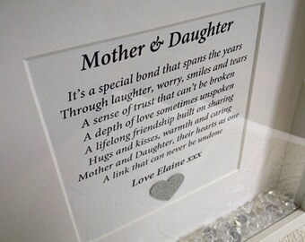 Mother And Daughter Keepsake Gift Frame Mums Birthday Mother And Daughter Keepsake Gift Frame Mums Birthday