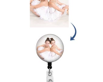 Custom Photo Retractable Badge Reel - Photo ID Badge - Badge Reels - Nurse Badge Reel - Custom Teacher ID Badge