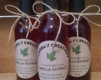 Homemade Pure Vanilla Extract 5 oz
