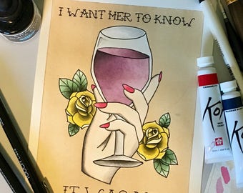 Game of Thrones Olenna Tyrell 'I Want Her To Know It Was Me' Tattoo Flash PRINT by Nicole Quinn