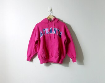 90s Atlanta Hoodie - Pink Hoodie Pink Sweatshirt 90s Hoodie 90s Sweatshirt Vintage Hoodie - Atlanta Sweatshirt - Women's M