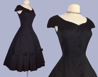 New Look 1950s Dior inspired Party Dress with bows detail / Designer Jonathan Logan / XS