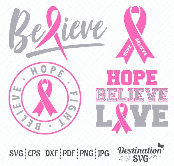Download Believe SVG Files Breast Cancer Awareness Cutting Files
