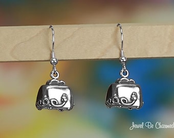 Sterling Silver Toaster Earrings Pierced Fishhook Earwires Solid .925