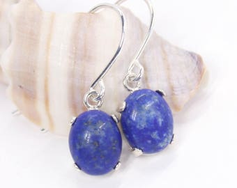 Lapis Lazuli Earrings, Lapis Earrings, Dangle Earrings, Silver Earrings, Gemstone Earrings, Sterling Silver, Drop Earrings, Lapis Lazuli