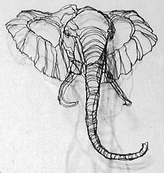 Elephant Wire Sculpture by Elizabeth Berrien