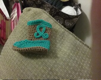 Hand Crocheted Cowboy Booties