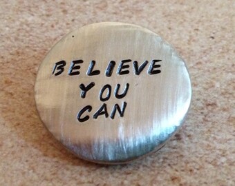 Pocket stone, pewter pebble, custom stone, personalized stone, metal pocket pebble, worry stone, uplifting gift, inspiring keepsake