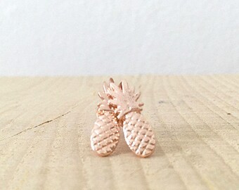 so cute Earrings PINEAPPLE, gold plated 18K / gold plated Pink