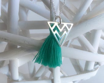 Ethnic triangle 925 sterling silver necklace