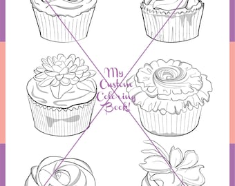 Cupcake Stand Coloring Page