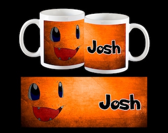 Pokemon Go Personalised Coffee Mug, Pokemon gift, Personalised gift, Charmander Art on a mug