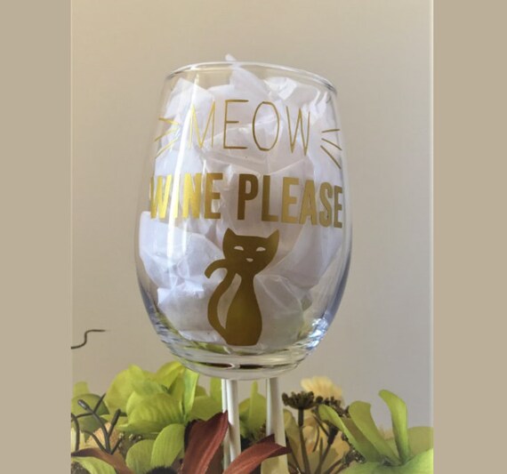 Meow Stemless Wine Glass
