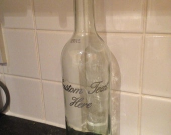 2x Custom text, personalized glass Bottle decals