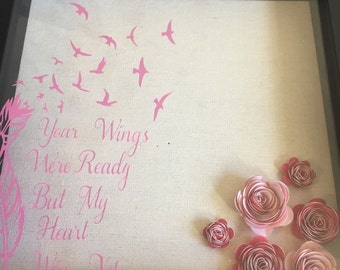 Memorial Shadow Box with 3D flowers