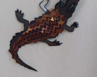 Wall Art Lino cut block-Alligator