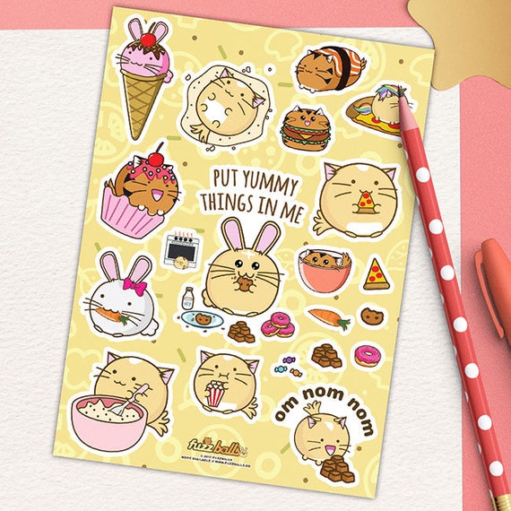 sheet kawaii sticker Sticker Food Yummy Cute School A6 baking Diary Kawaii Sheet