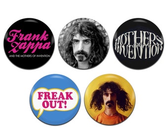 5x Frank Zappa Mothers Of Invention Psychedelic Hippie 60's Rock 25mm / 1 Inch D Pin Button Badges