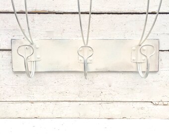 Wall Hooks, Coat Hooks, Wall Hook Rack, Wall Hooks, Triple Wall Hook, White Coat Hook, Hat Hooks Hooks, Shabby Chic Hooks, Wall Decor, Hook