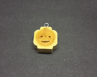 Lego Mini Figure Head Necklace made from Maple - hand cut with scroll saw - FREE SHIPPING