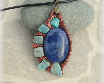 amazonite sodalite pendant