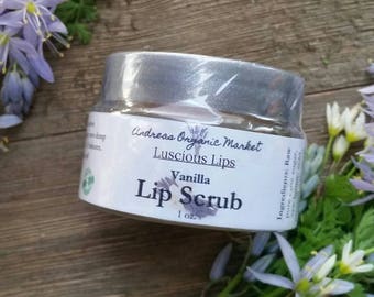 Organic Raw Honey Vanilla Lip Scrub, Organic Sugar Scrub, Natural Lip Scrub, Exfoliating Lip Scrub, Organic Moisturizing Scrub for Lips