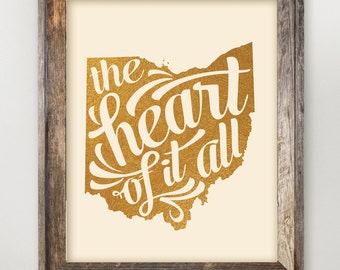 The Heart of it All Ohio State Print 8 x 10