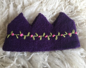 Felted Wool Crown Birthday Dress Up Waldorf ready to ship