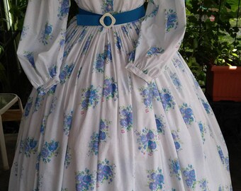 Civil War Summer Sheer Day Dress, Bonus Garibaldi Blouse, Medium/Large