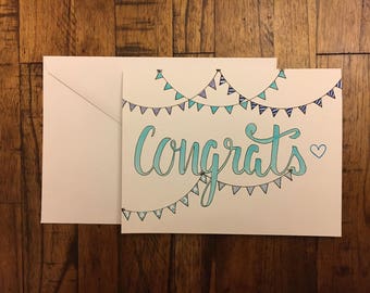 Congratulations Card for Anyone, Congrats Card, Congrats on Baby Card, Graduation Card, Wedding Congrats, New House Congrats