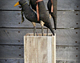 Primitive Crows on Sticks ~ Primitive Crow ~ Primitive Fall Decor ~ Primitive Halloween Decor ~ Primitive Crow Decor ~ Primitive Home Decor