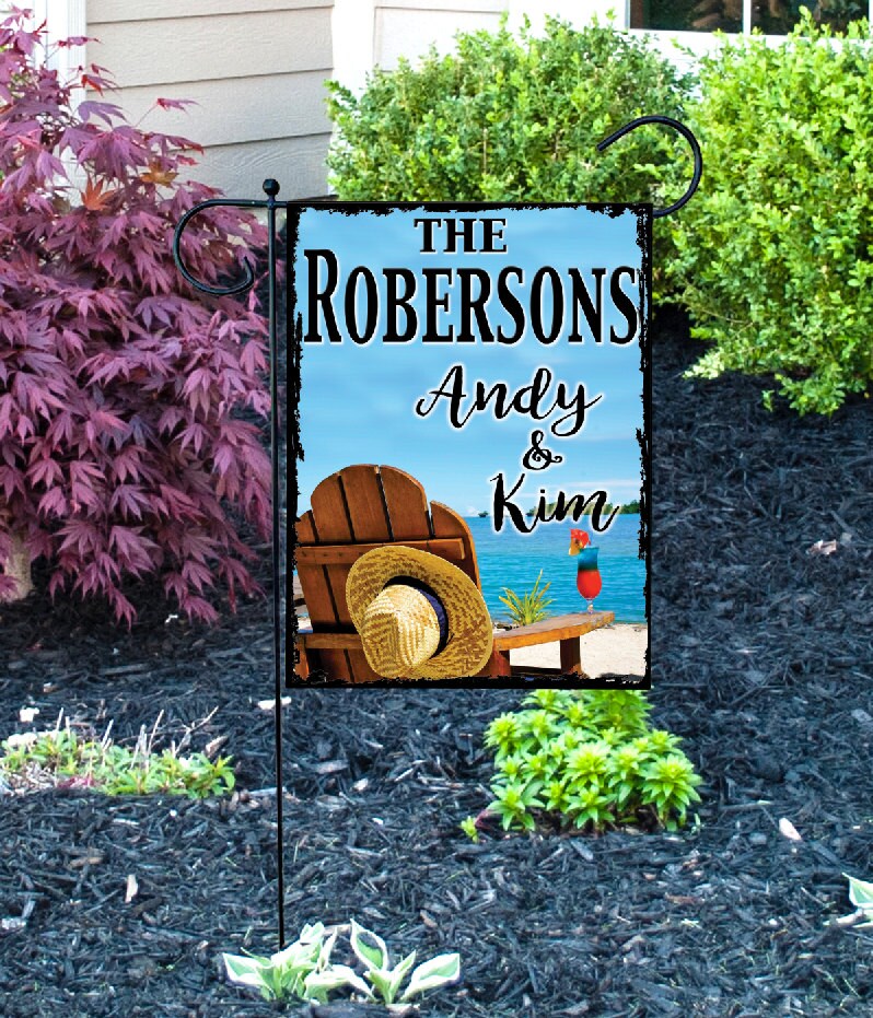 Beach Flag Lake Flag Personalized Flags Lake House Garden